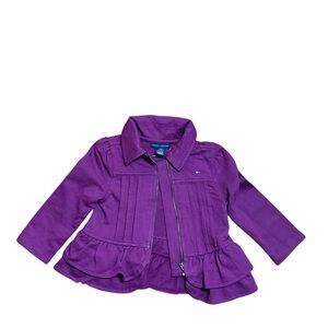 Tommy Hilfiger Baby Girls Purple Zip Up Jacket Peplum Size 12M